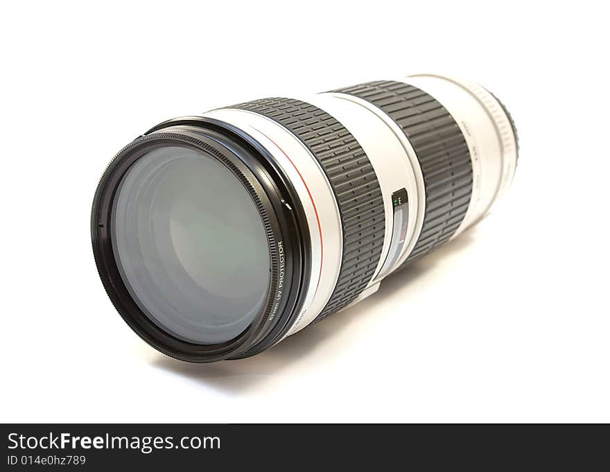 Digital camera lens isolated on white