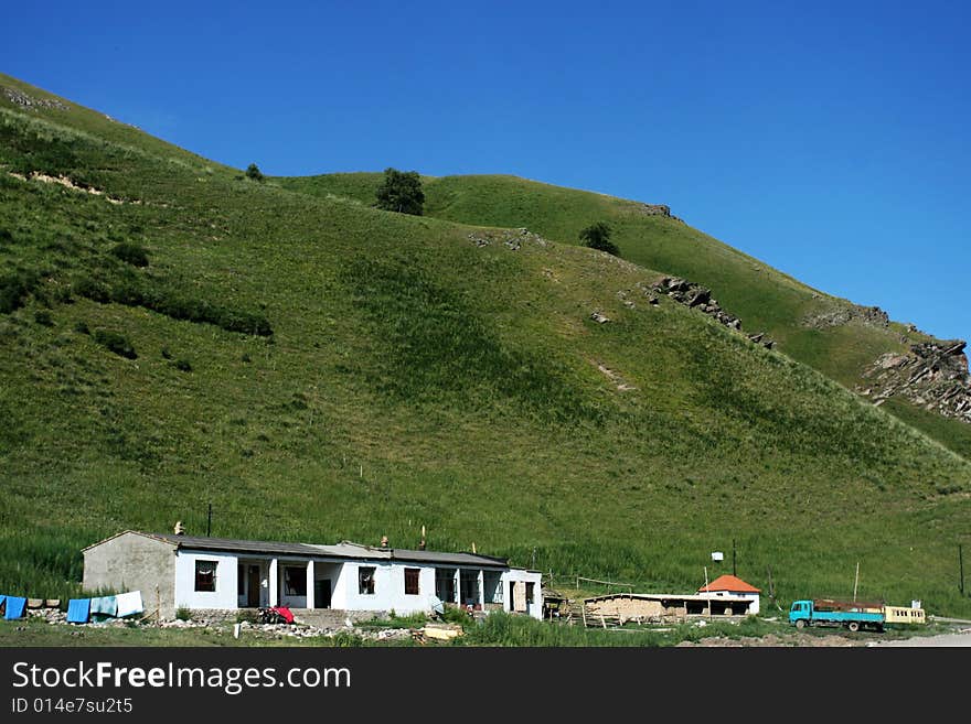 Mountain And Cottage