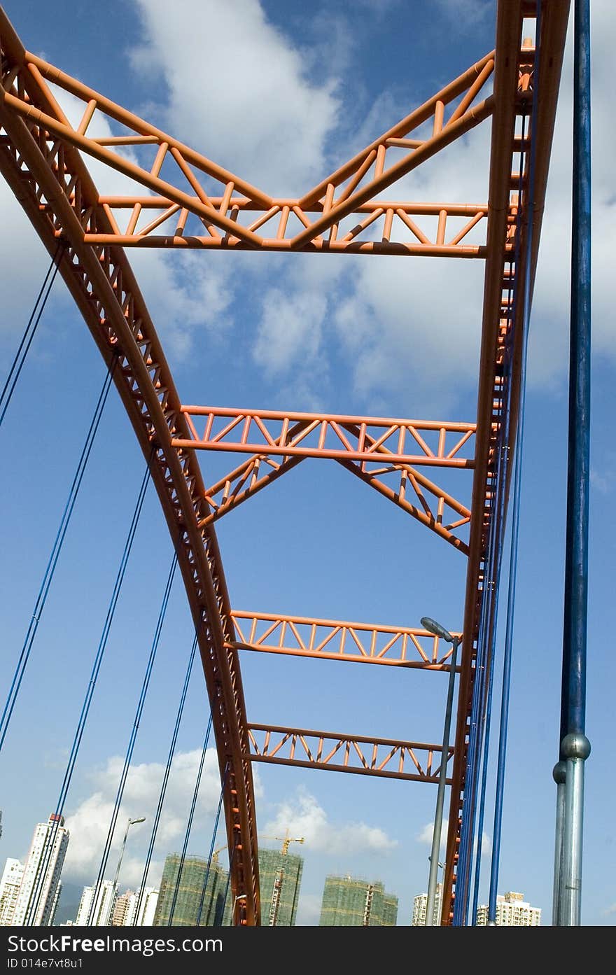 Modern Orange Bridge