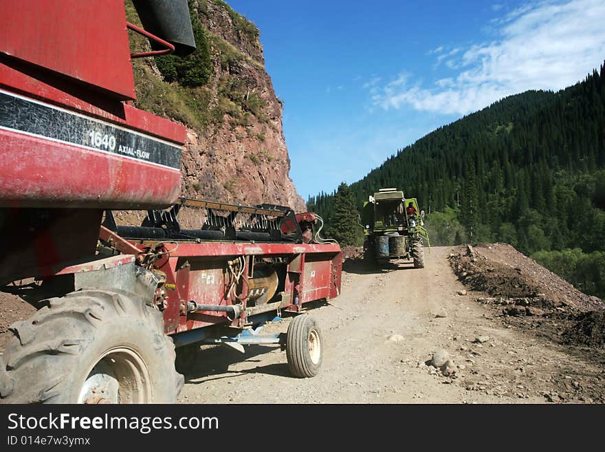 Heavy duty on the road of sinkiang china .