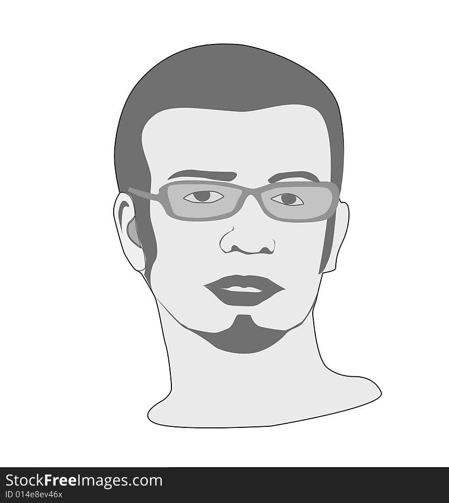 Vector image of man with glasses