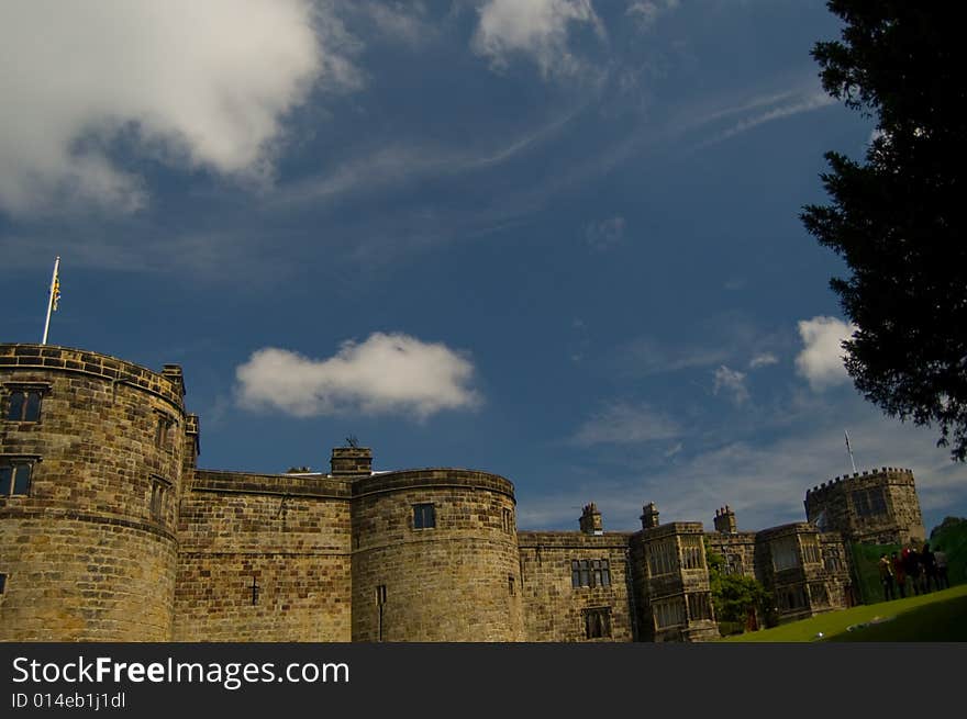 Skipton castle and big sky