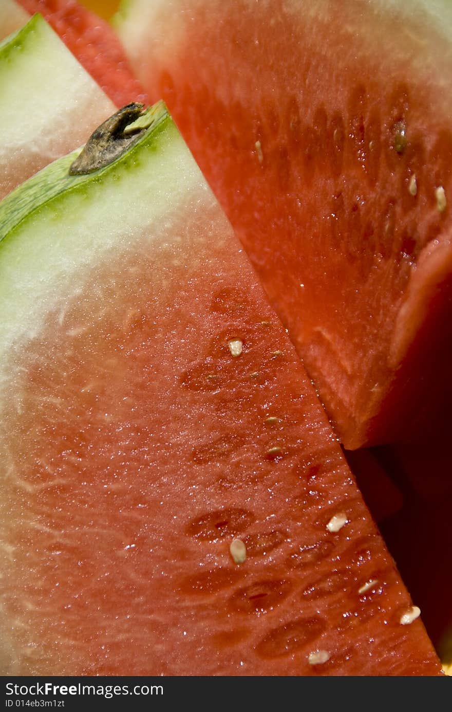 Closeup of a watermelon slice. Closeup of a watermelon slice