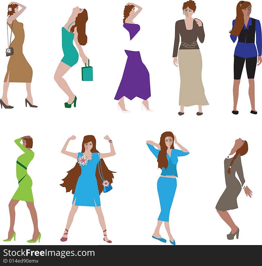 Vector fashion girls for your design