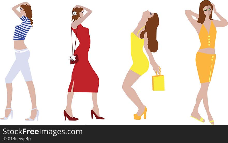 Vector fashion girls for your design