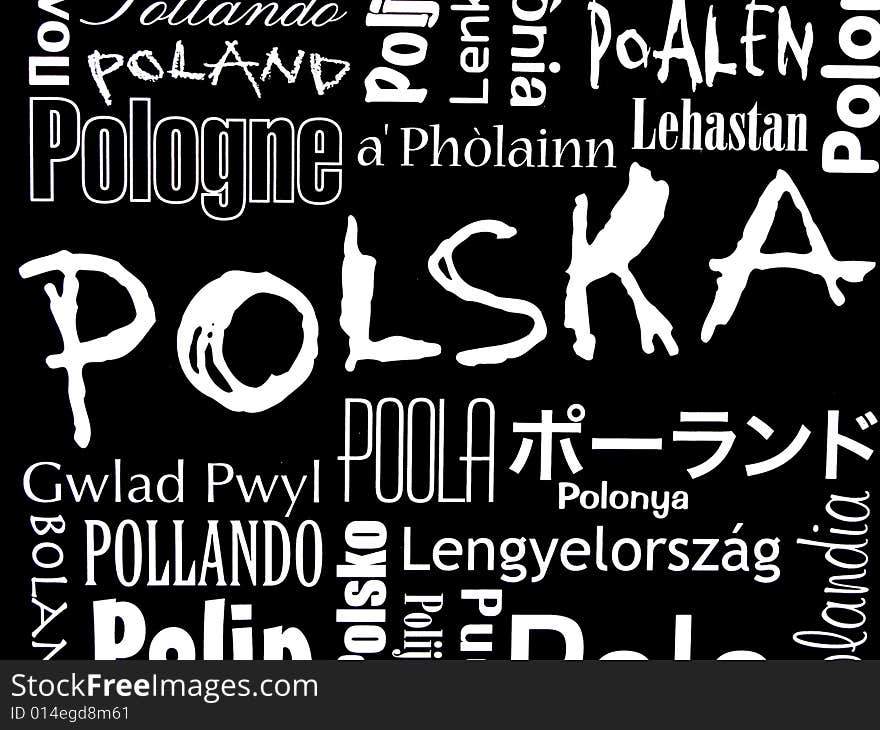 Word Poland in foreign languages. Word Poland in foreign languages