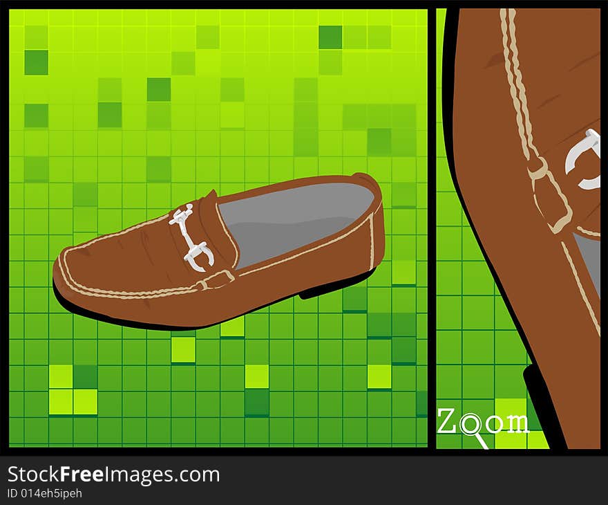 Leather shoe on isolated background