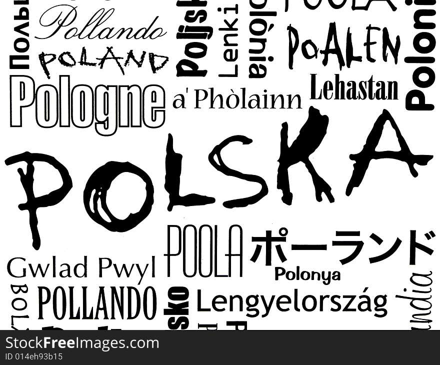 Word Poland in foreign languages. Word Poland in foreign languages