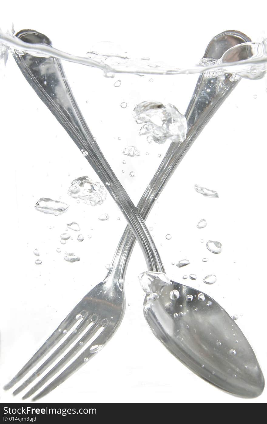 Spoon and fork splash