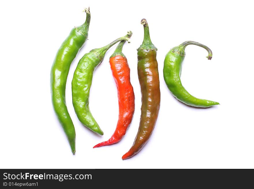 Chili peppers isolated on white background. Chili peppers isolated on white background