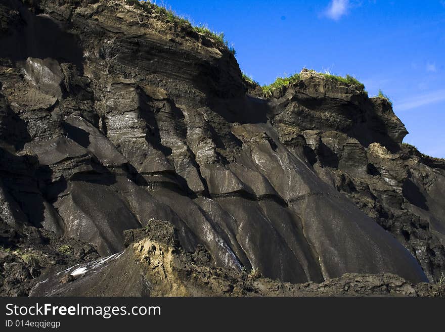 Permafrost landscape in Yakutia (North-Eastern Russia, shore of Yana River). Permafrost landscape in Yakutia (North-Eastern Russia, shore of Yana River)