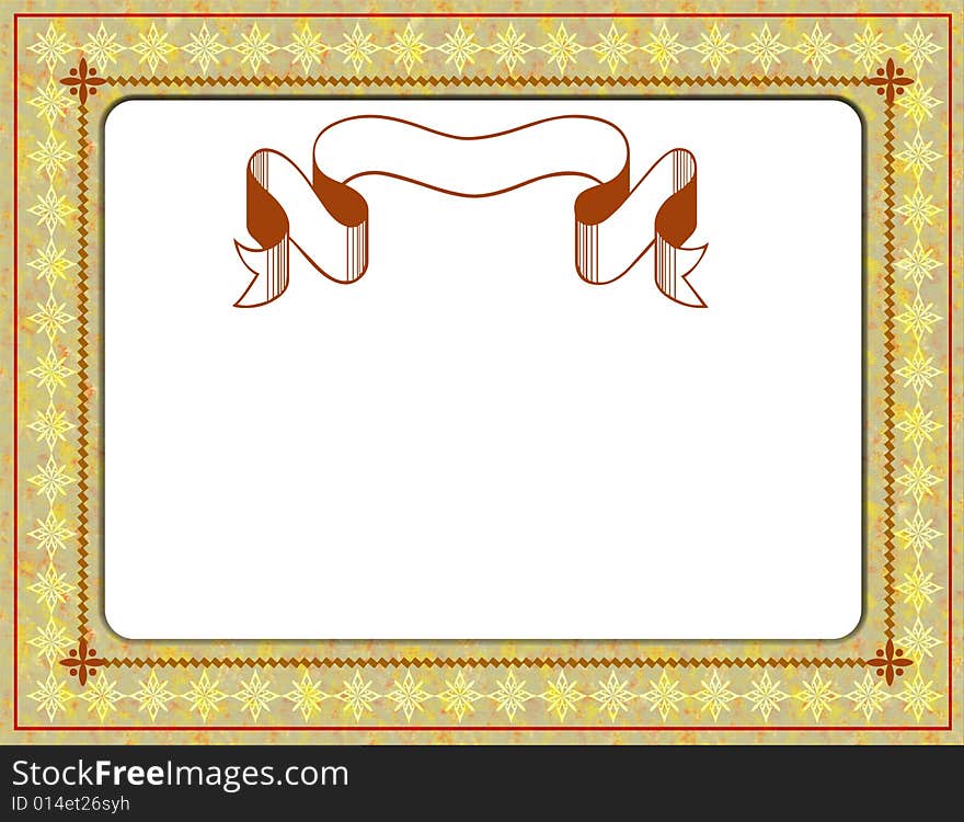 The certificate border inside banner generated by illustration on isolate background