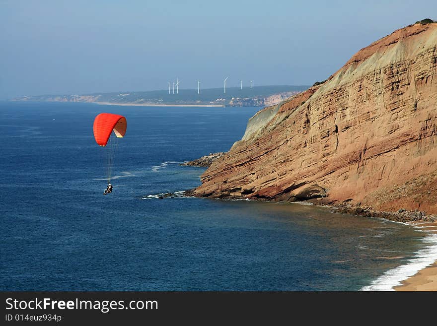 Paragliding on a beautiful clear day