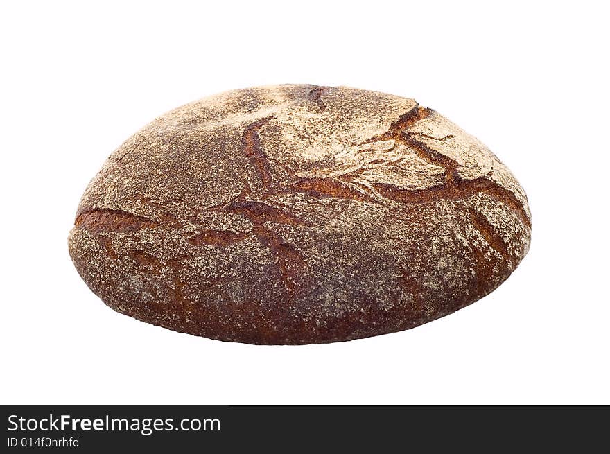 Loaf of bread on white background