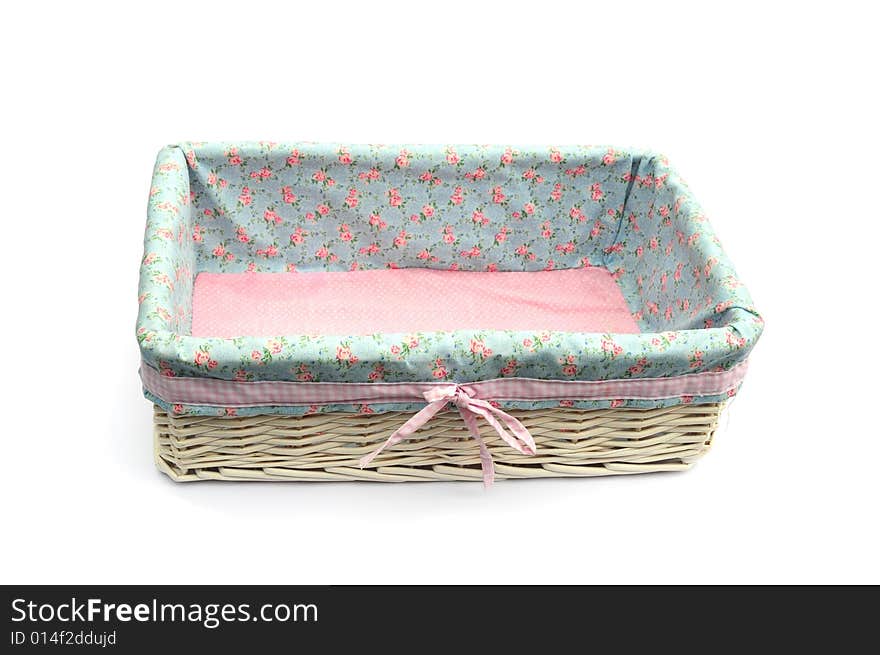 Pretty lined wicker basket