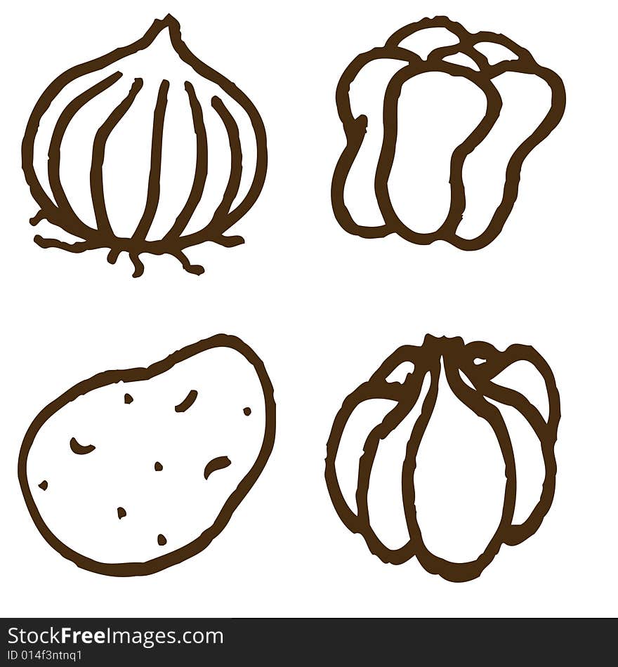 Vector shaped vegetables