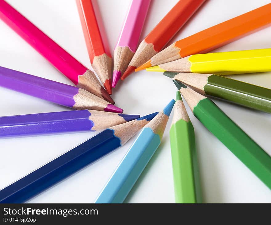 Pencils arranged in a ring. Pencils arranged in a ring.