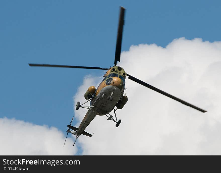 Russian helicopter Mi-2 in thesky