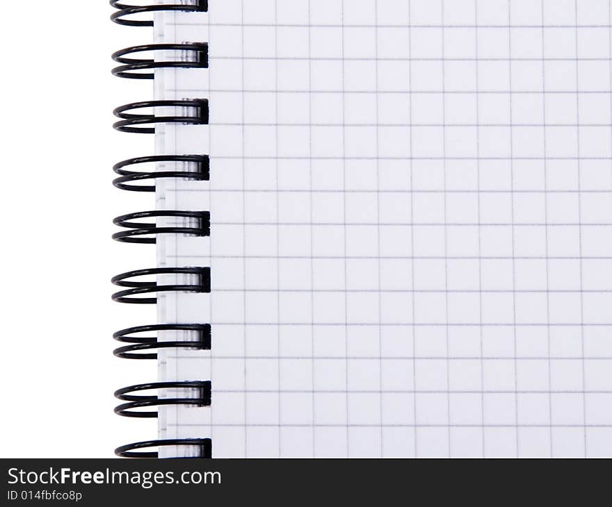 Isolated on white spiral notebook with clipping path