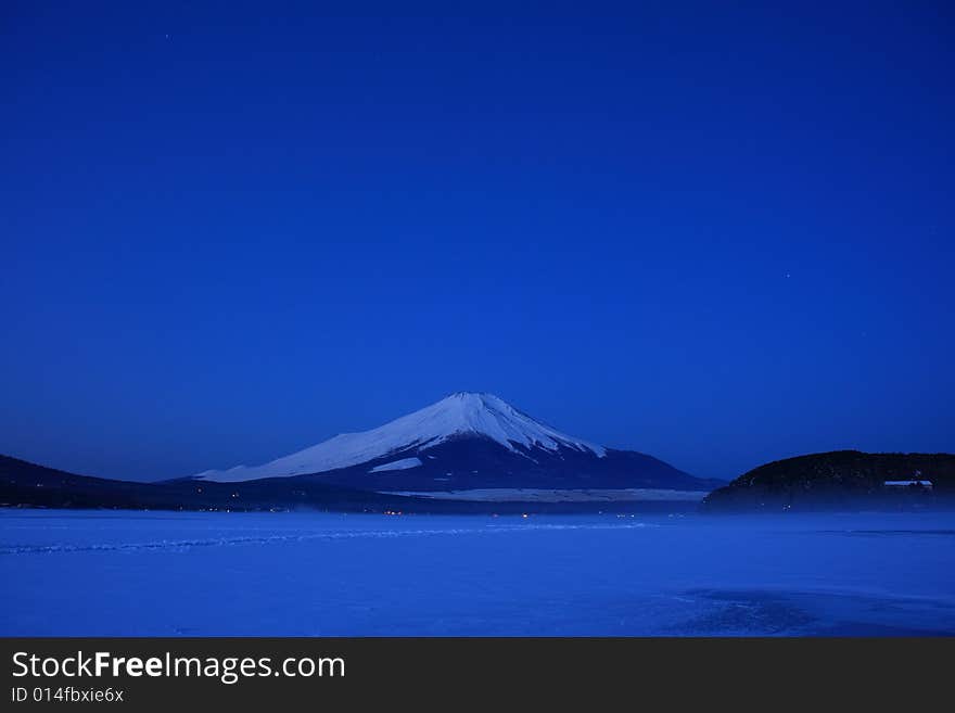 Mt. Fuji in the early winter morning. Mt. Fuji in the early winter morning.