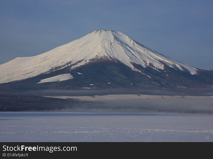 Mt. Fuji Over Freeze Up Lake Yamanaka