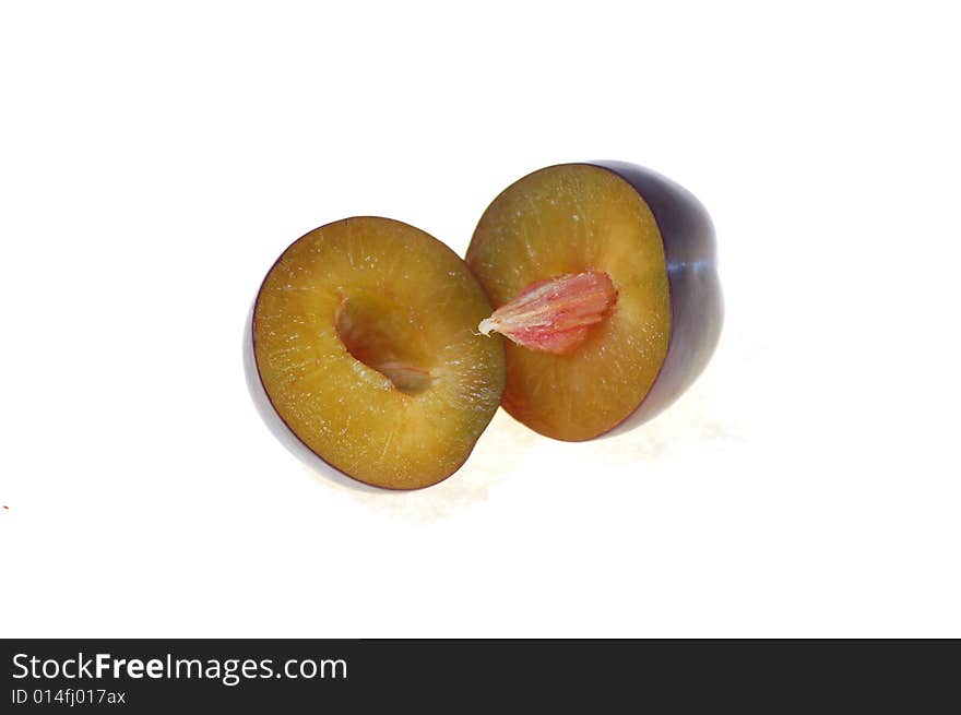 Small fruit cut across on two part. Small fruit cut across on two part