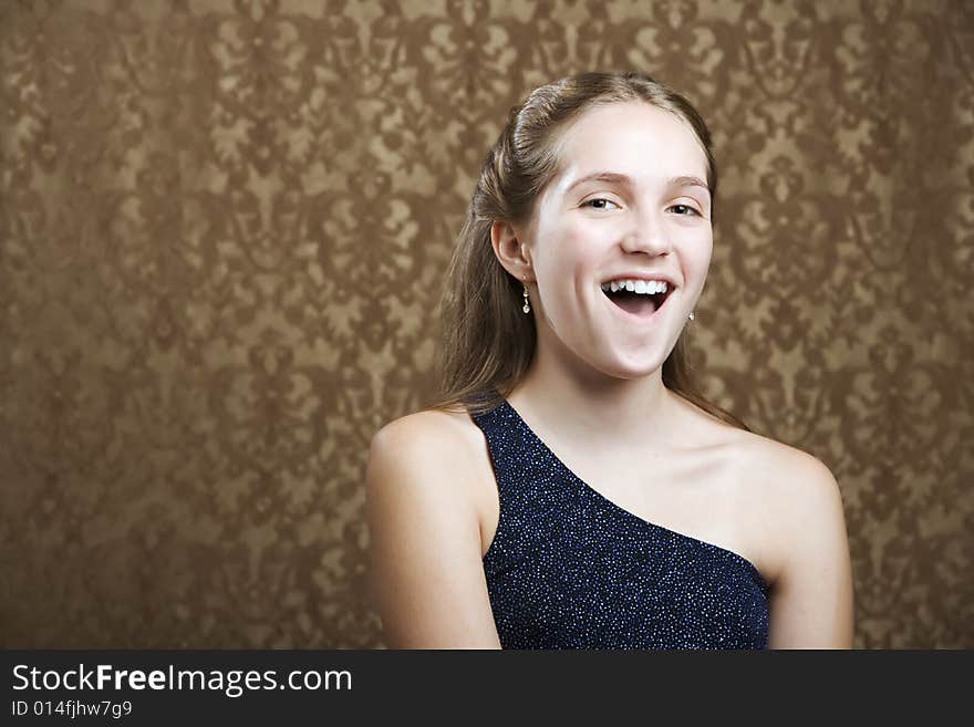 Confident Young Girl Laughing