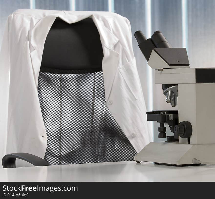 Microscope and white coat