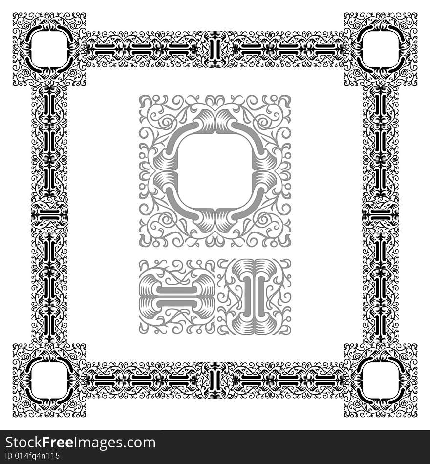 Vector design elements - elegant floral frame. Elements are easy to resize and combine. Vector design elements - elegant floral frame. Elements are easy to resize and combine.