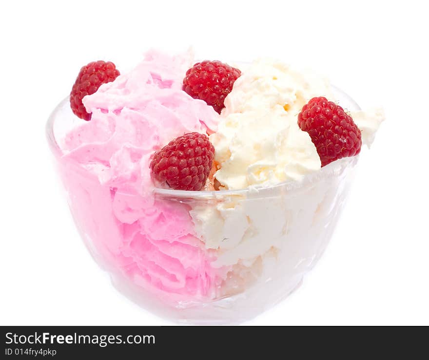 Freshness raspberry with ice-cream