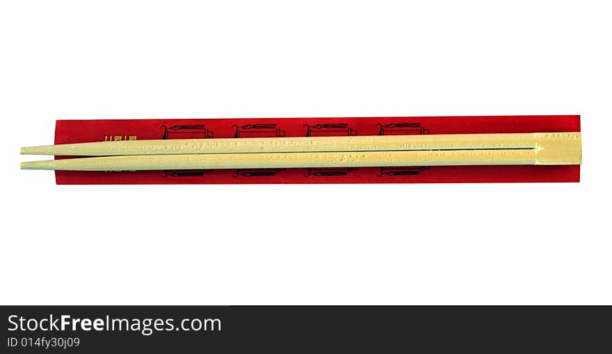 Wooden chopsticks used in chinese cuisine instead of forks for picking up food. Wooden chopsticks used in chinese cuisine instead of forks for picking up food