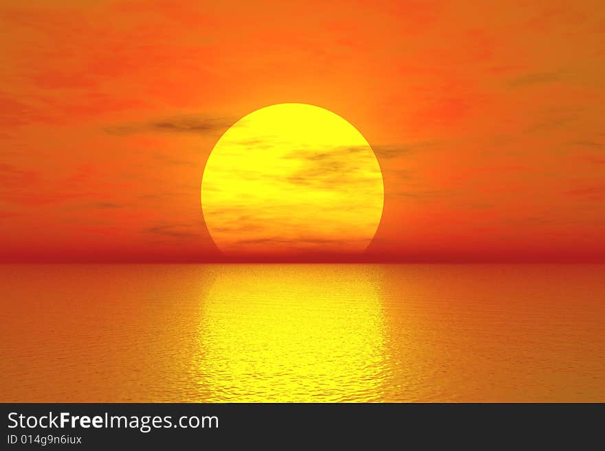 Golden Sunset in the sky background