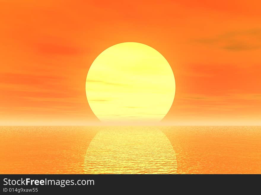 Golden Sunset in the sky background