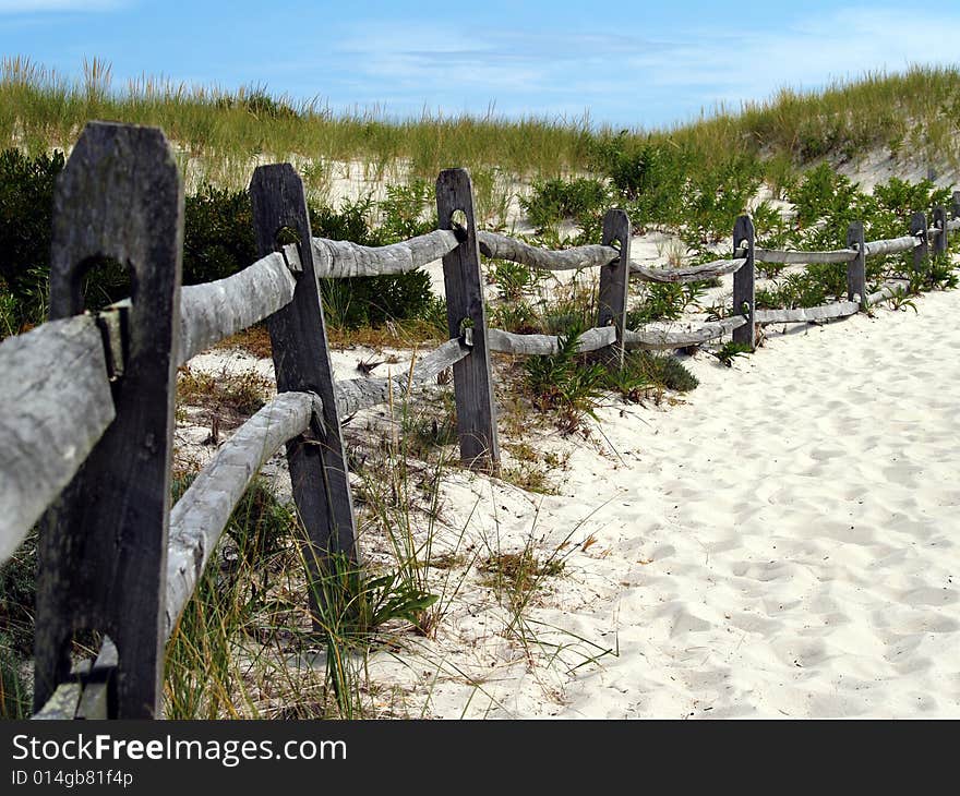 Split rail beach trail