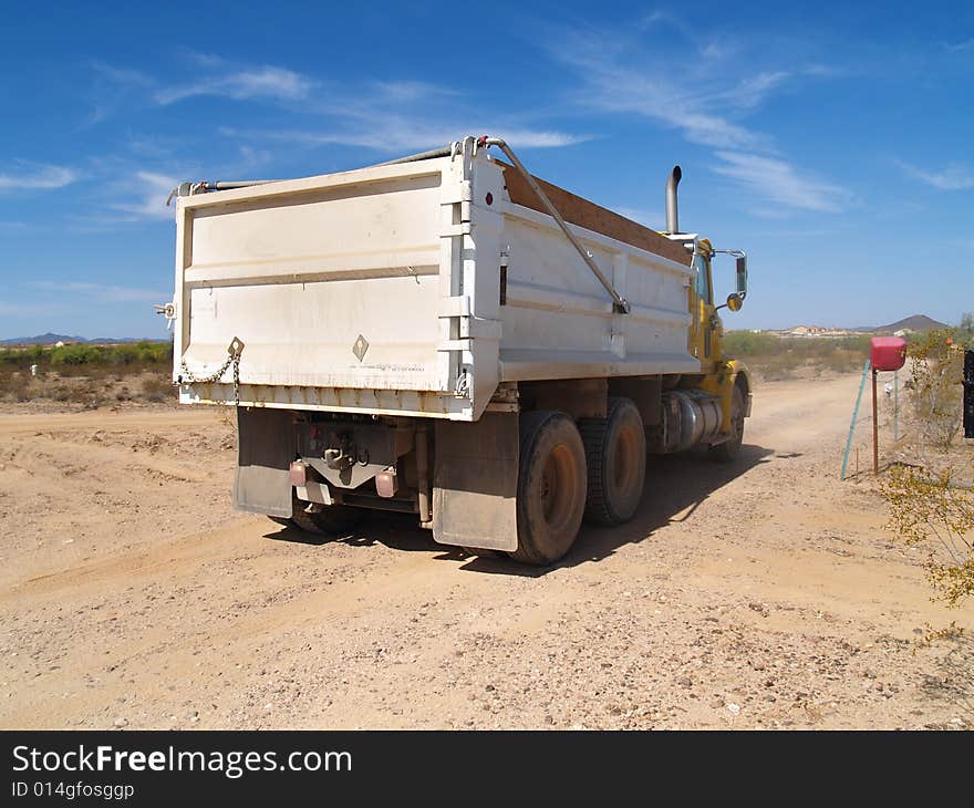 Dump Truck in Excavation Area