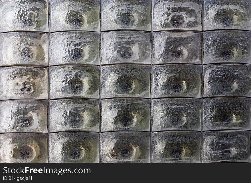 Design of glass wall theater building in Prague. Background texture.