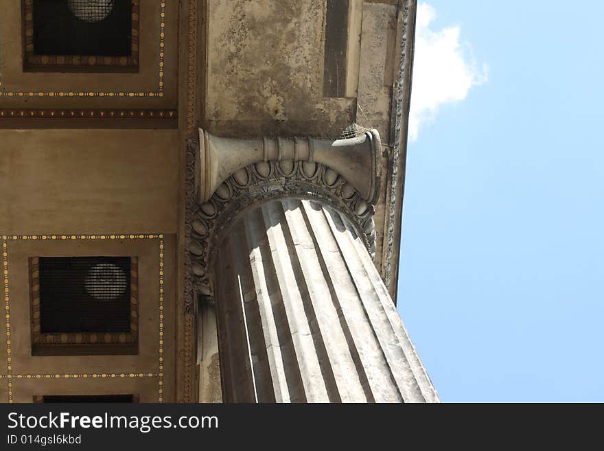 Pillar as detail of magnificent castle