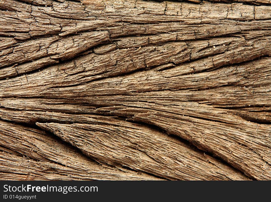 Close up of weathered wooden railway sleeper