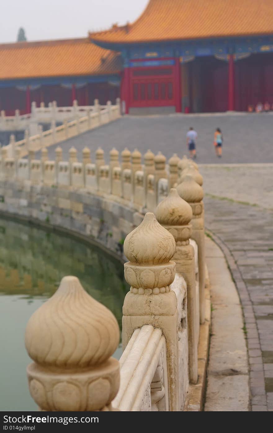 Tourists stroll inside the forbidden city, Beijinag. Tourists stroll inside the forbidden city, Beijinag