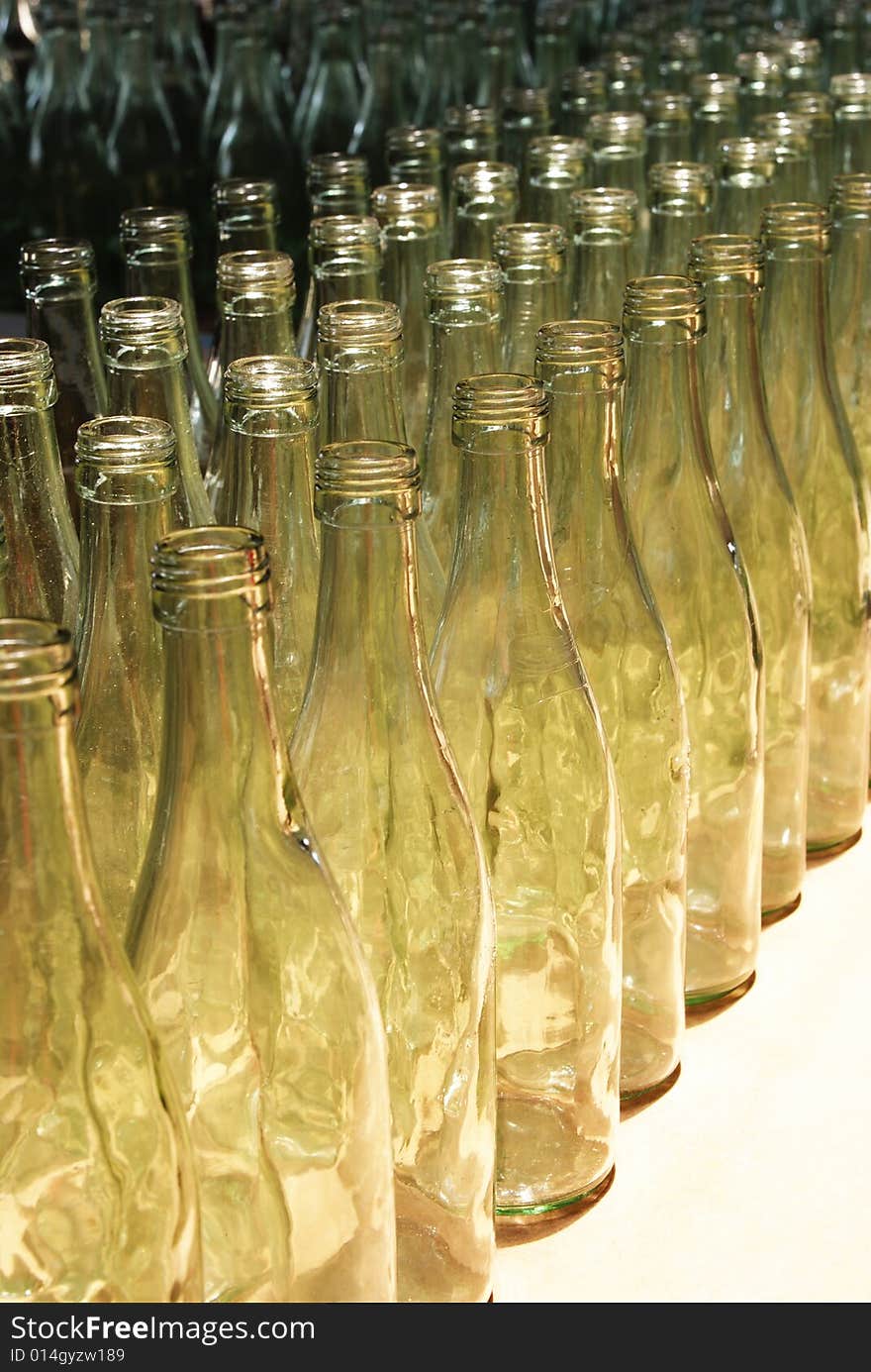 Rows of Glass Bottles