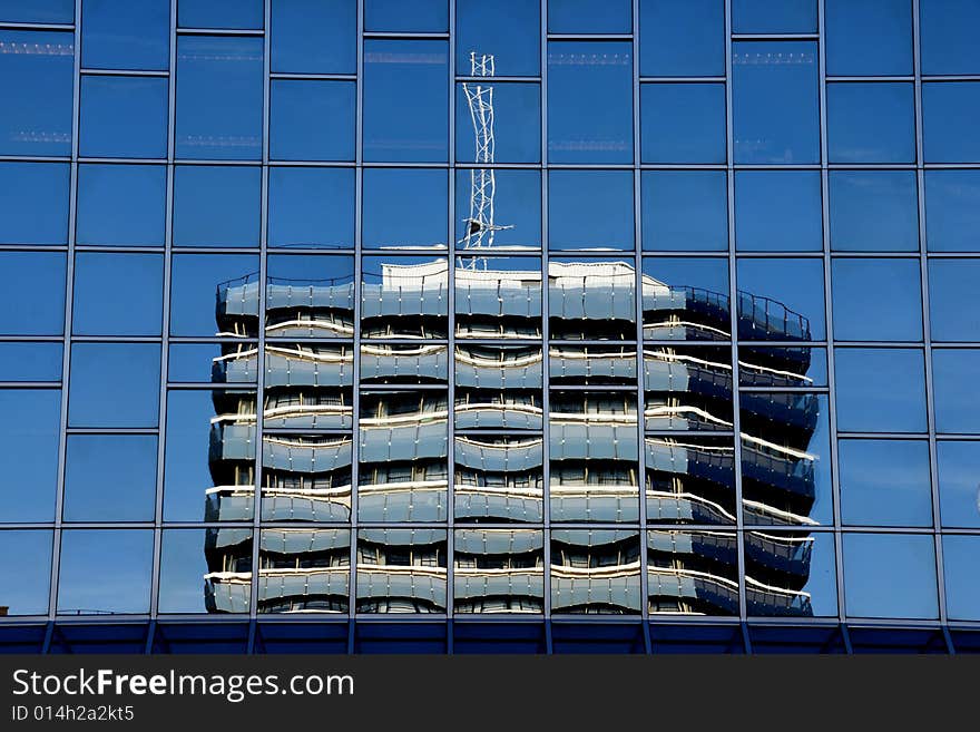 Mirrored building