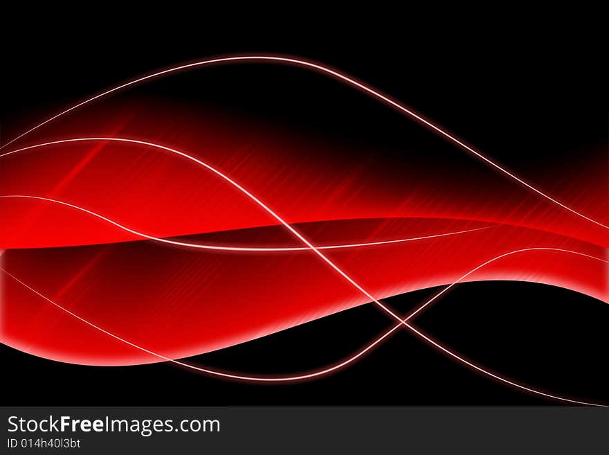 Red wavy abstract background. Element for design.