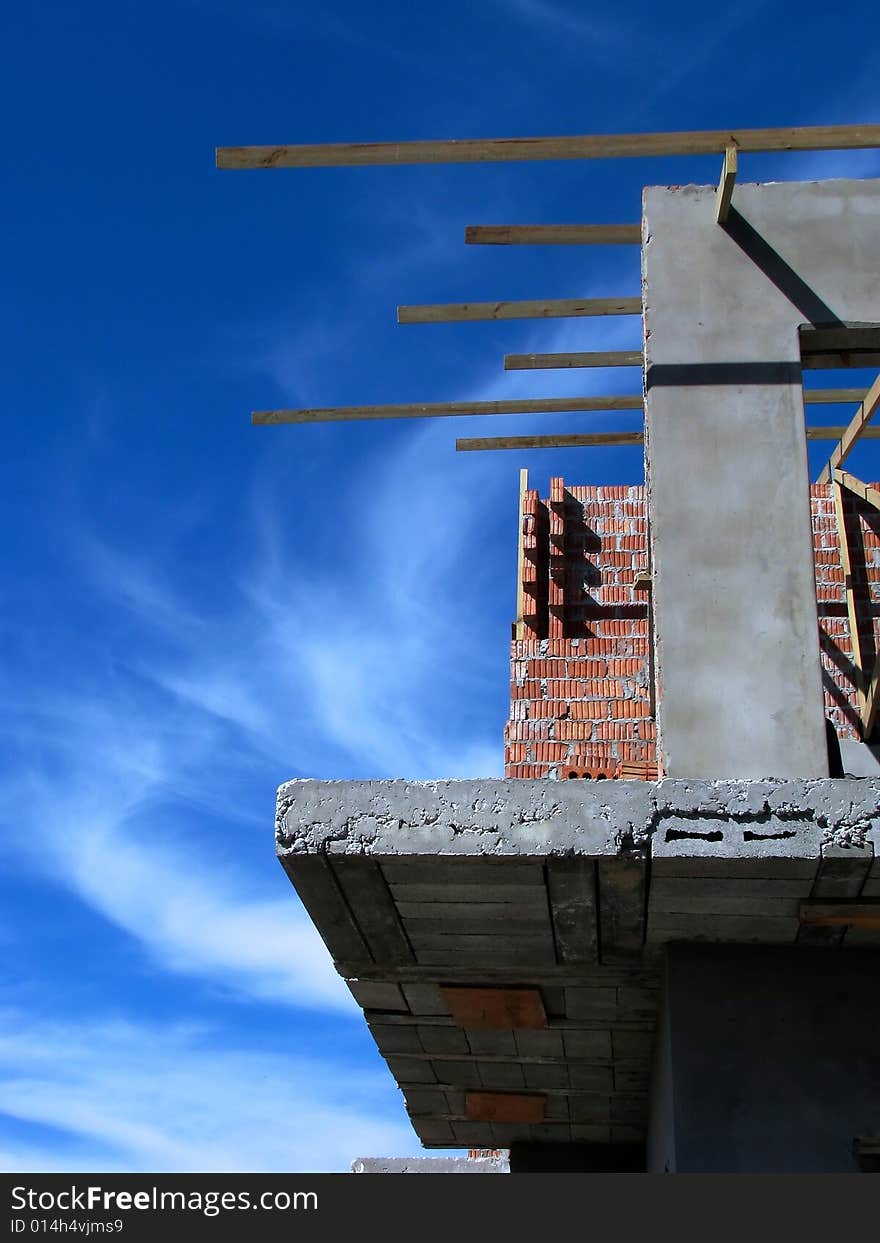 Large home in the early stages of construction. Large home in the early stages of construction