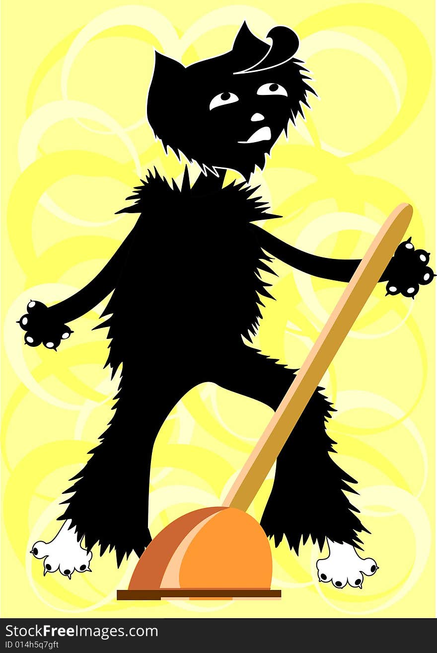 funny cat elvis with plunger