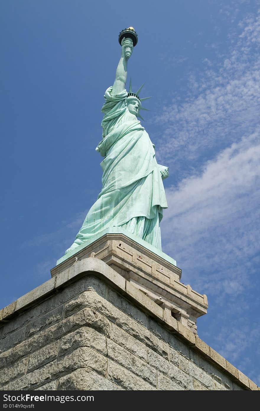 Portrait of the Statue of Liberty on its Pedestal