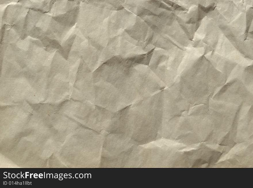 The old  brown crushed paper. The old  brown crushed paper