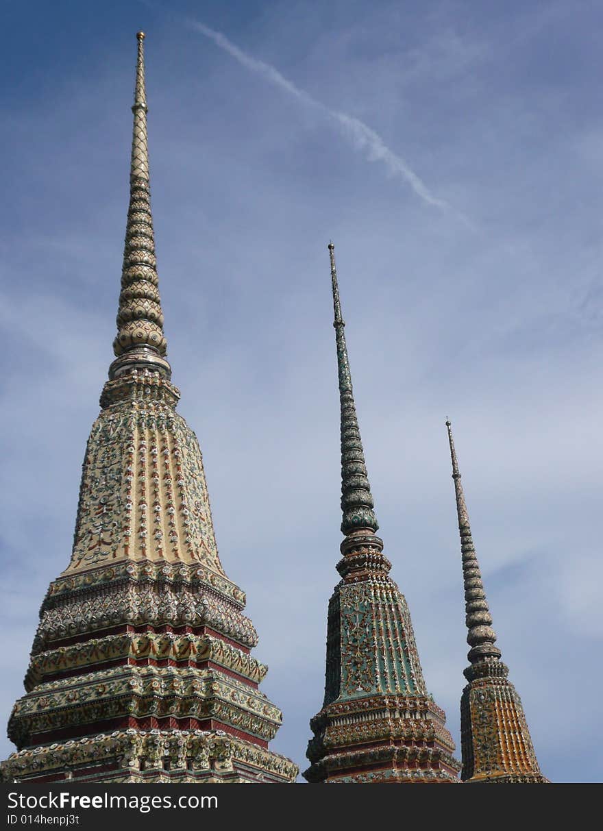 Porcelain monument in bangkok wat po. Porcelain monument in bangkok wat po