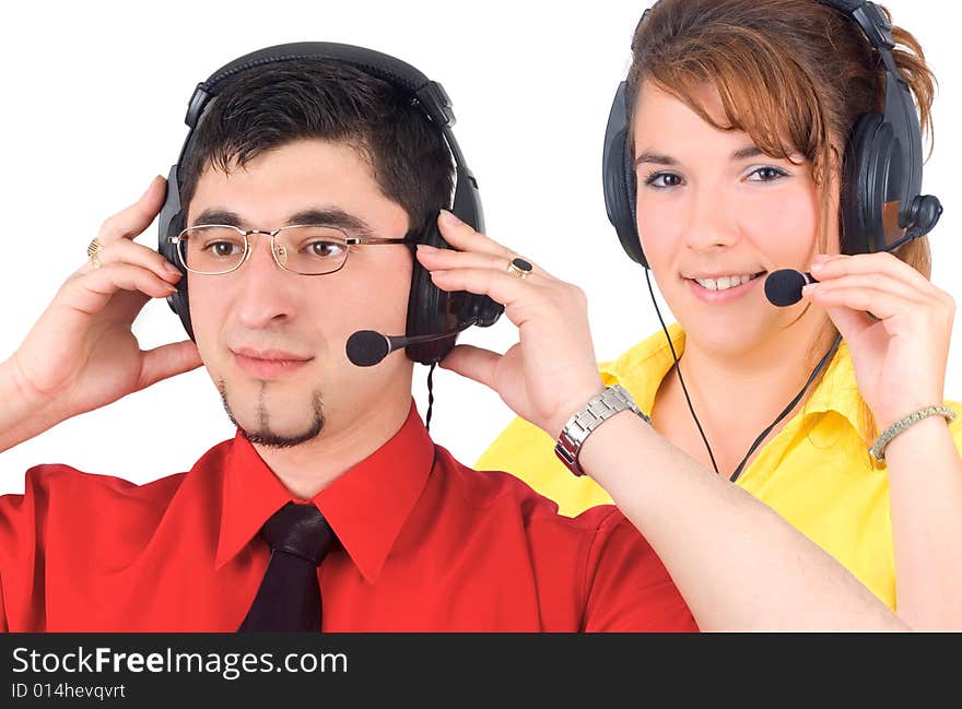 Customer service agent isolated on white background