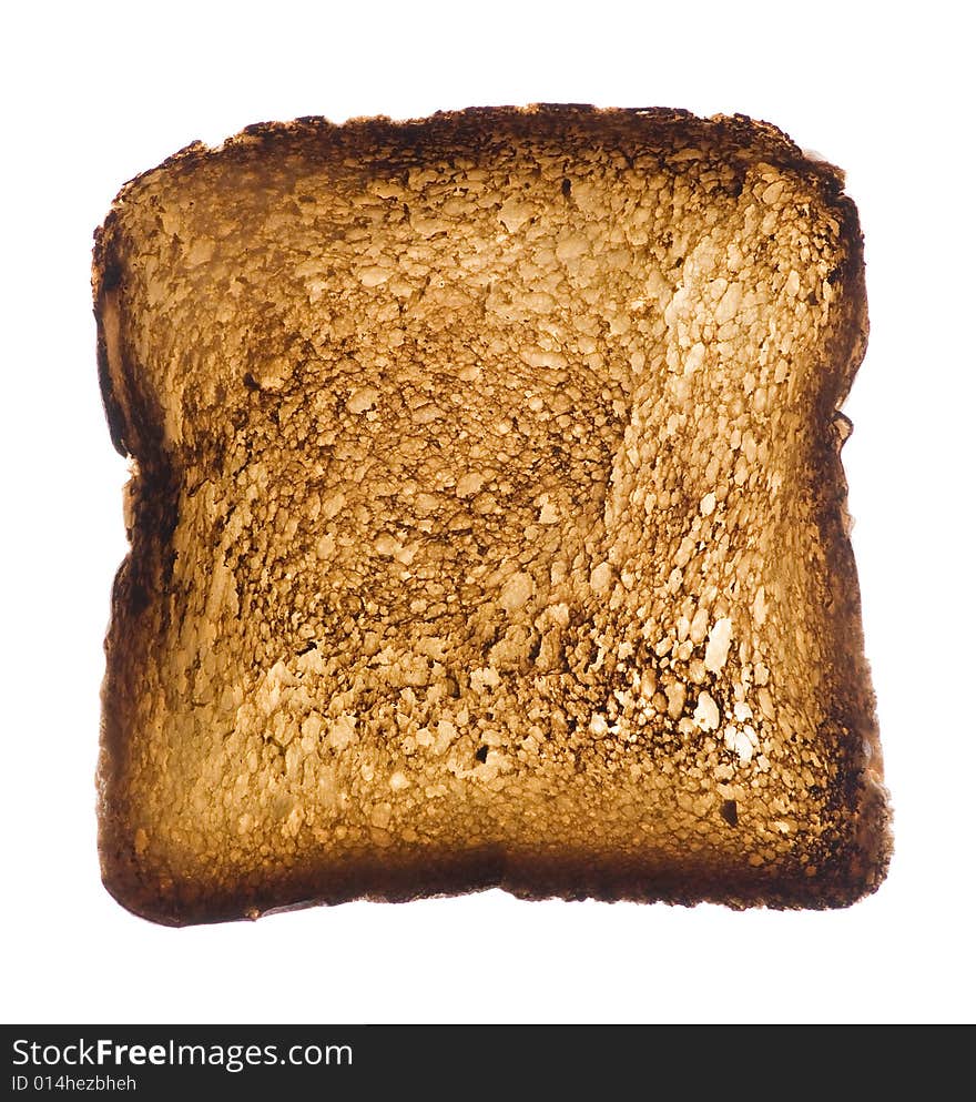 Toasted bread on withe background