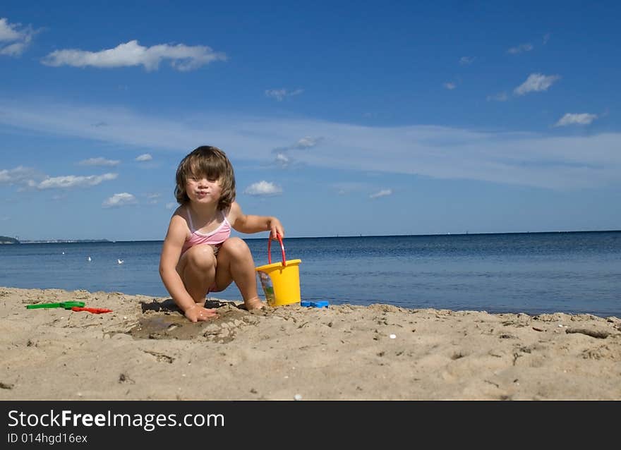 Sweet girl on the beach